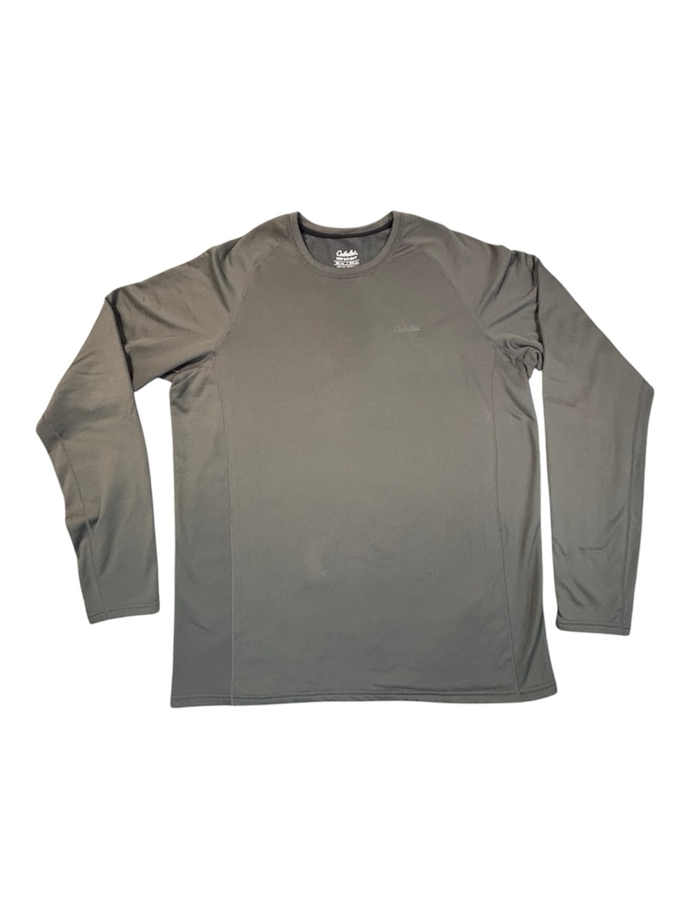 Cabelas Midweight Base Layer Shirt Mens 2XL Tall Gray Waffle Knit Thumbhole Crew